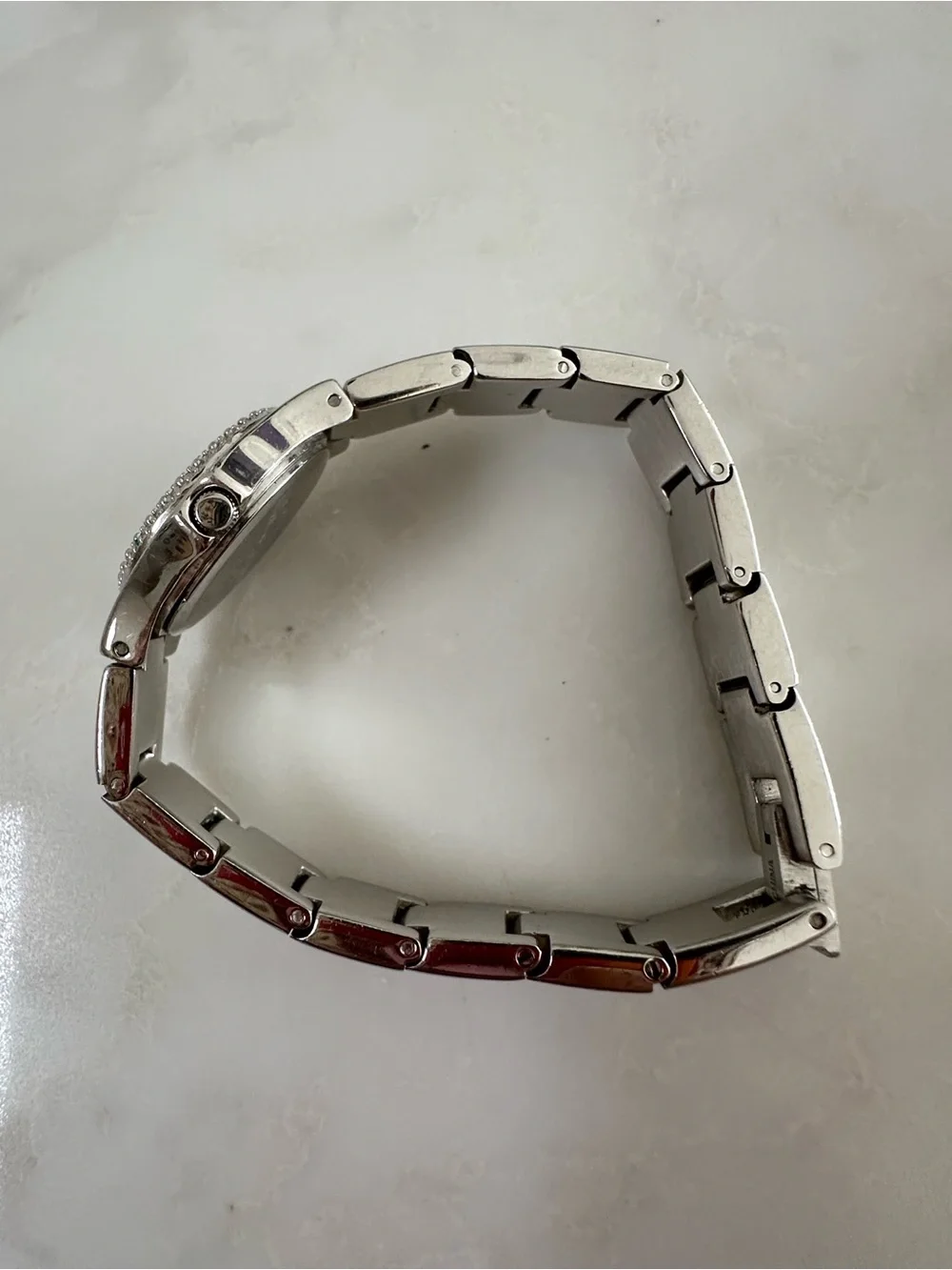 Vintage AK Anne Klein Diamond Ladies' Silvertone Quartz Wristwatch
